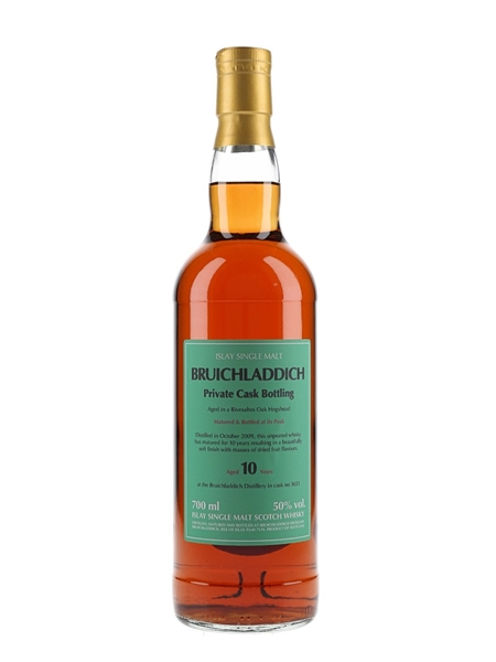 Bruichladdich 2009 10 Year Old Rivesaltes Cask 3653 Private Cask Bottling 70cl / 50%