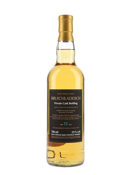 Bruichladdich 2009 12 Year Old Cask 3624 Private Cask Bottling 70cl / 55%