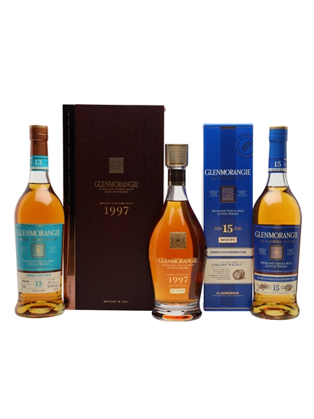 Glenmorangie’s Wonderful & Delicious Selection Grand Vintage 1997, Cadboll 15 Year Old & Cognac Finish 13 Year Old 3 x 70cl