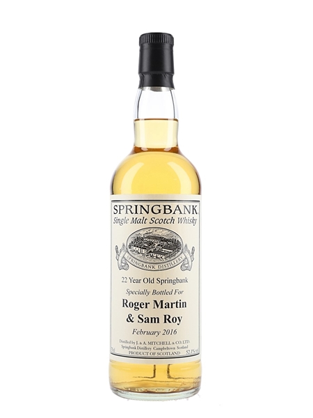 Springbank 22 Year Old Bottled 2016 - Private Cask Bottling 70cl / 52.1%