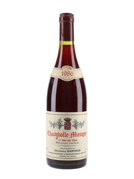 Chambolle Musigny 1er Cru Les Cras 1986 Ghislaine Barthod 75cl / 13%