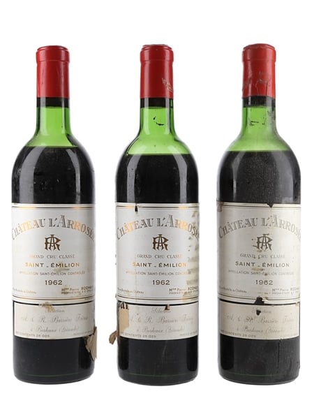 Chateau L'Arrosee 1962 Saint Emilion Grand Cru Classe 3 x 75cl