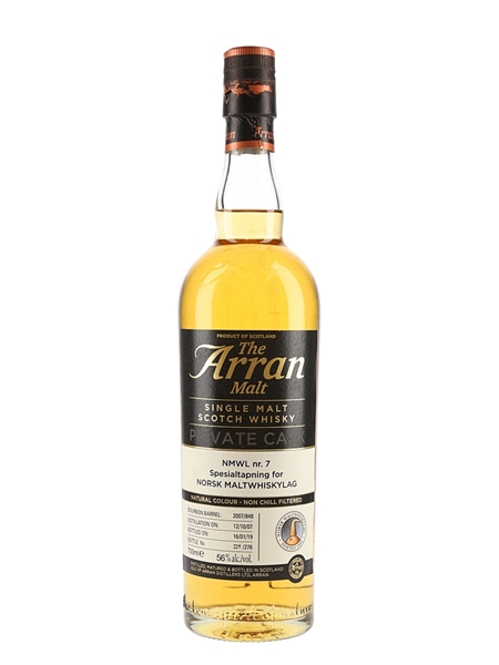 Arran 2007 Private Cask 2007-848 Bottled 2019 - Norsk Maltwhiskylag 70cl / 56%