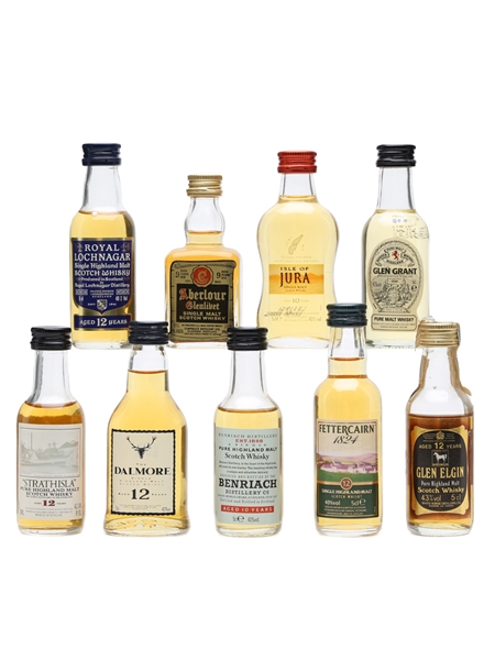 9 x Single Malt Scotch Whisky Miniature 