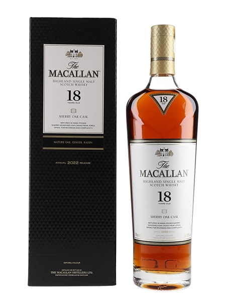 Macallan 18 Year Old Sherry Oak Annual 2022 Release 70cl / 43%