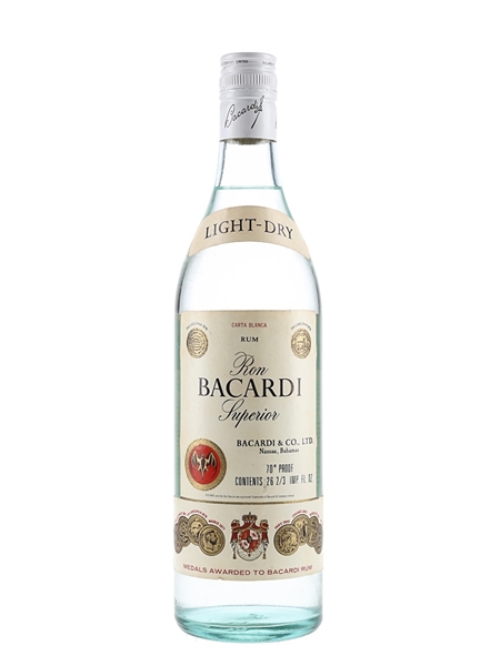 Bacardi Carta Blanca Bottled 1970s - Nassau, Bahamas 75.7cl / 40%