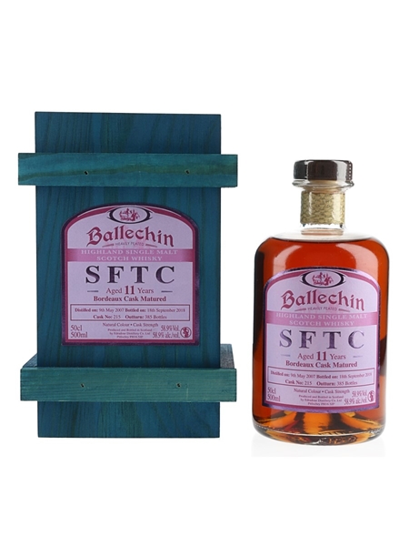 Ballechin 2007 11 Year Old SFTC Cask No.215 Bottled 2018 - Bordeaux Cask Matured 50cl / 58.9%