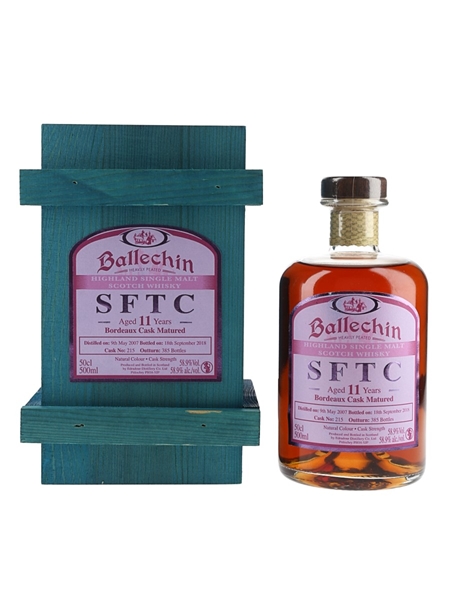 Ballechin 2007 11 Year Old SFTC Cask No.215 Bottled 2018 - Bordeaux Cask Matured 50cl / 58.9%