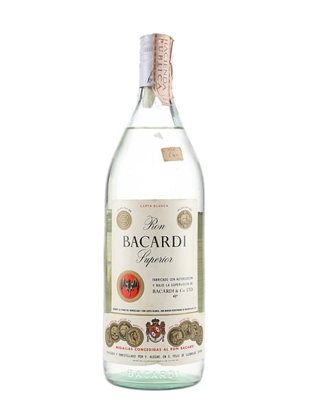 Bacardi Carta Blanca Bottled 1970s - Spain 100cl