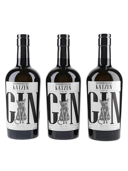 Schrodinder's Katzen London Dry Gin Bottled 2021 - Batch 024 3 X 50cl / 44%