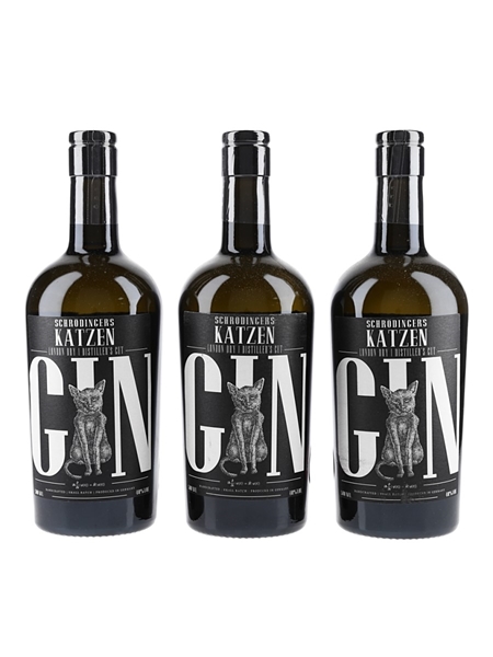 Schrodinder's Katzen London Dry Gin - Distiller's Cut Bottled 2019 - Batch 004 3 x 50cl / 48%