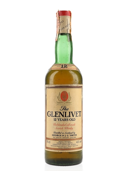 Glenlivet 12 Year Old Bottled 1980s - Seagram Italia 75cl / 43%