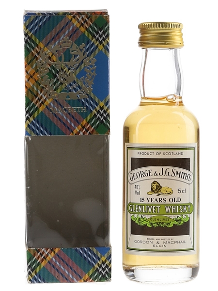 Glenlivet 15 Year Old Bottled 1990s - Gordon & MacPhail 5cl / 40%