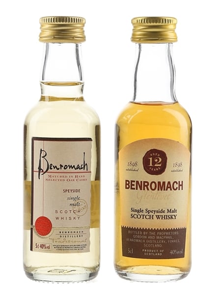 Benromach Single Malt & Benromach 12 Year Old Bottled 1990s 2 x 5cl / 40%