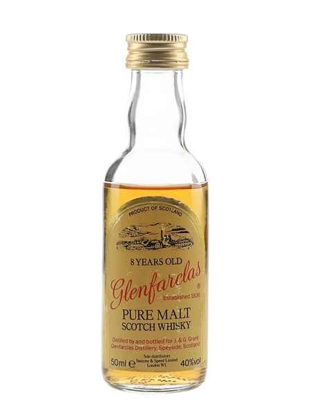 Glenfarclas 8 Year Old Bottled 1980s - Saccone & Speed 5cl / 40%