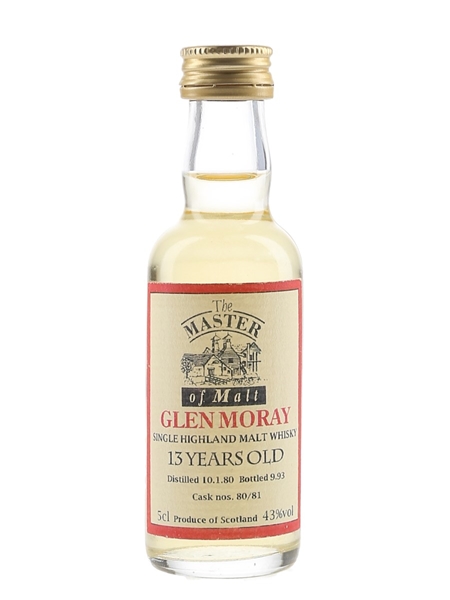 Glen Moray 1980 13 Year Old Cask 80 and 81 Bottled 1993 - The Master Of Malt 5cl / 43%