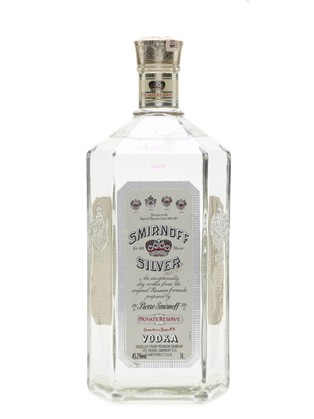 Smirnoff Silver Private Reserve Vodka Bottled 1980 to 1990s 100cl / 45.2%