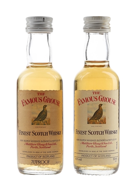 Famous Grouse Bottled 1970s & 1980s 2 x 5cl / 40%