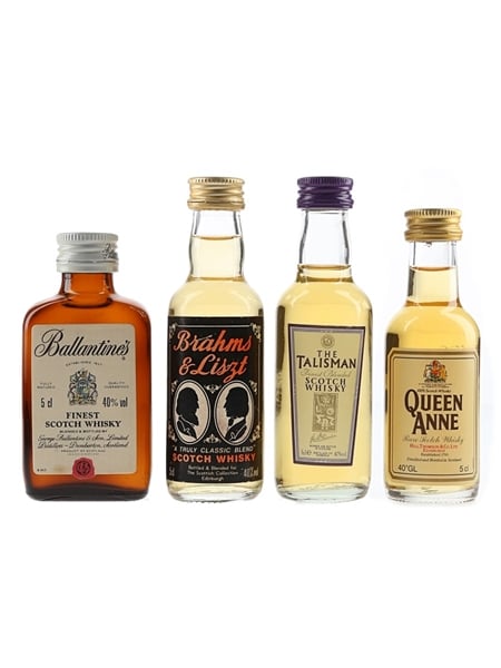 Ballantine's, Brahmas & Liszt, Queen Anne & Talisman Bottled 1980s-1990s 4 x 5cl / 40%