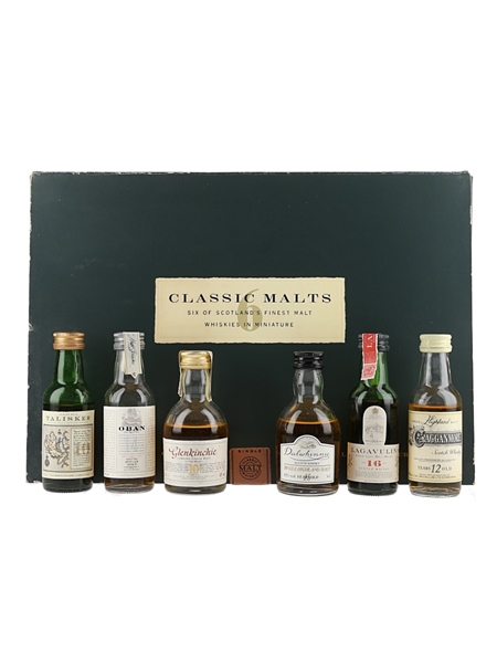 Classic Malts Of Scotland Miniatures Set Talisker, Oban, Glenkinchie, Dalwhinnie, Lagavulin, Cragganmore 6 x 5cl