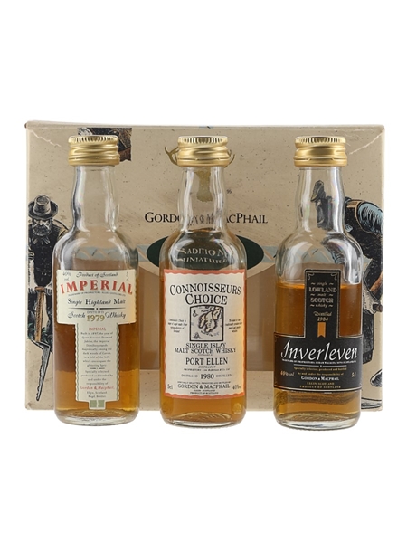 Gordon & MacPhail Traditional Miniatures Port Ellen 1980, Inverleven 1984, Imperial 1979 3 x 5cl / 40%