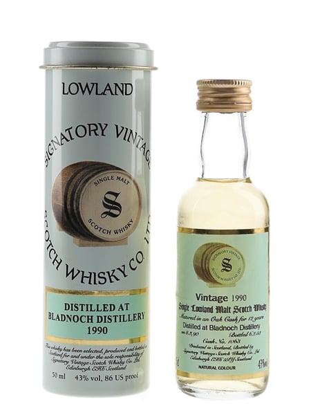 Bladnoch 1990 12 Year Old Cask 1063 Bottled 2003 - Signatory Vintage 5cl / 43%