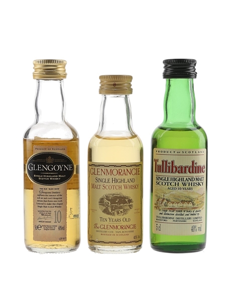 Glengoyne 10 Year, Glenmorangie 10 Year Old & Tullibardine 10 Year Old  3 x 5cl / 40%