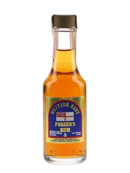 British Navy Pusser's Rum Bottled 1980s 5cl / 54.5%