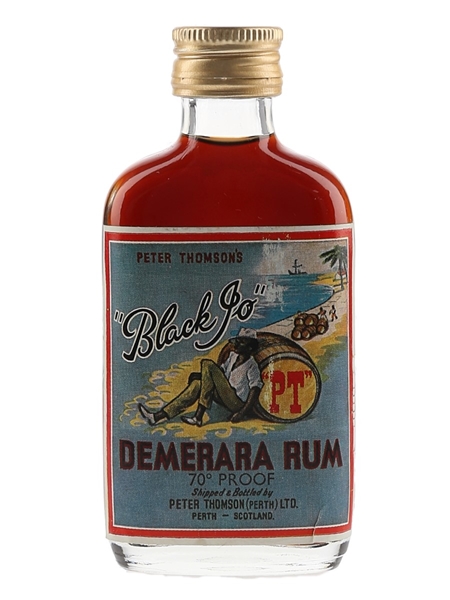 Black Jo Demerara Rum Bottled 1970s - Peter Thomson 5cl / 40%