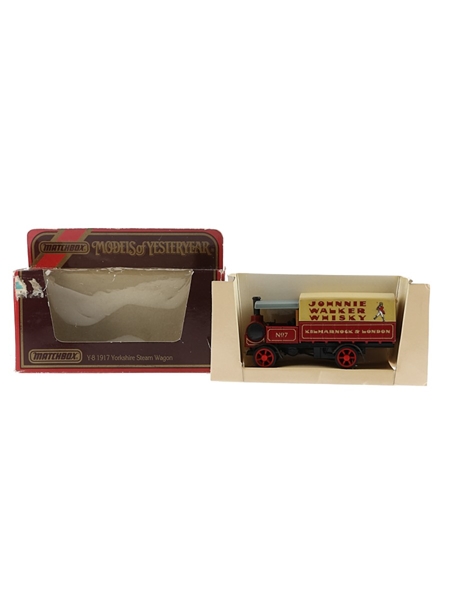 Johnnie Walker Whisky Y-8 1917 Yorkshire Steam Wagon Matchbox - Models Of Yesteryear 10cm x 5cm x 3cm