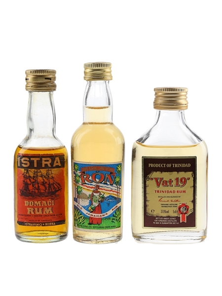 Istra Domaci, Vat 19 & Mulata Ron Rum Bottled 1980s-1990s 3 x 5cl