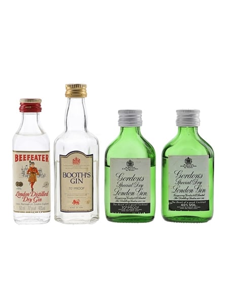 Booth's, Beefeater, & Gordon's Bottled 1970s-1980s 4 x 5cl / 40%