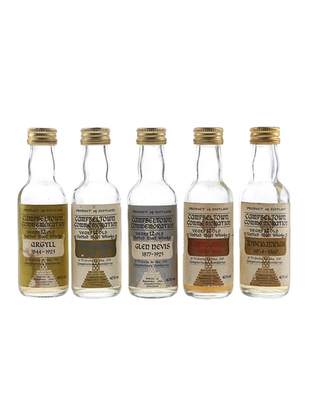 Campbeltown Commemorative 12 Year Old Ardlussa, Argyll, Dalintober, Glen Nevis & Toberanrigh 5 x 5cl / 40%