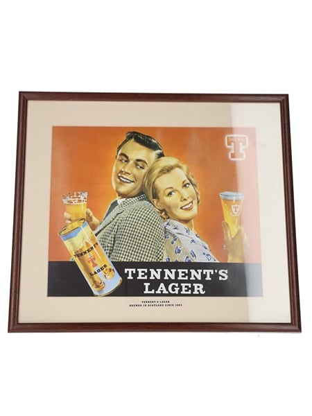 Tennent's Lager Framed Advertising Print 38cm x 33cm