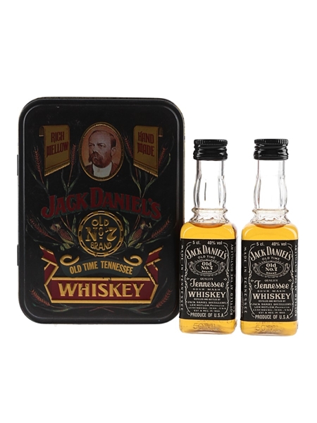 Jack Daniel's Old No 7 Gift Tin Bottled 1980s 2 x 5cl / 40%