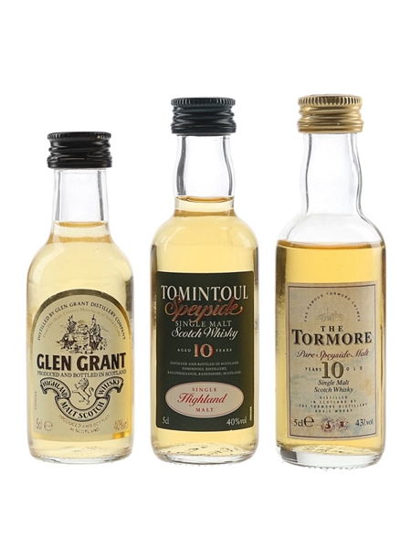 Glen Grant, Tomintoul 10 Year Old & Tormore 10 Year Old  3 x 5cl / 40%