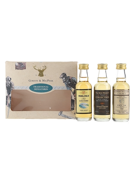 Gordon & MacPhail Traditional Miniatures Bottled 2000s - Caol Ila, Pride Of Islay & Bunnahabhain 3 x 5cl