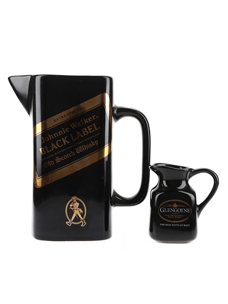 Johnnie Walker Black Label & Glengoyne Ceramic Water Jugs  16cm & 7.5cm Tall