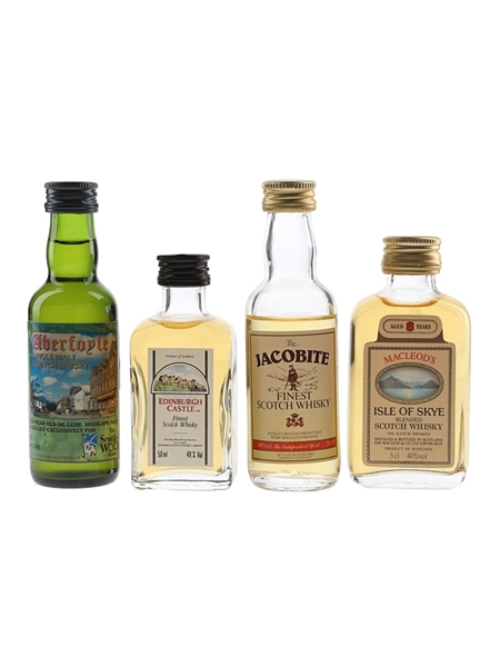 Aberfoyle 10 Year Old, Edinburgh Castle Finest, Isle Of Skye 8 Year Old & Jacobite  4 x 5cl / 40%