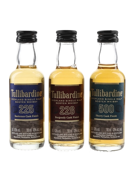 Tullibardine Cask Finishes Single Malt Scotch Whisky Sherry, Sauternes & Burgundy Cask 3 x 5cl / 43%