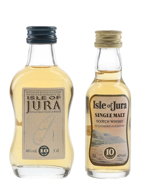 Isle Of Jura 10 Year Old Bottled 1990s 2 x 3cl-5cl / 40%