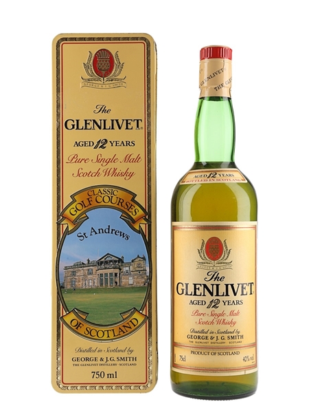 Glenlivet 12 Year Old Bottled 1980s - Classic Golf Courses St Andrews 75cl / 40%