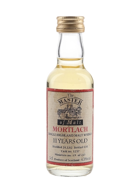 Mortlach 1982 11 Year Old Cask 1237 Bottled 1993 - The Master of Malt 5cl / 43%