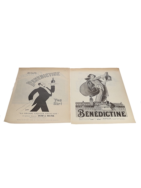 Benedictine Advertising Prints 1924 & 1925 29.5cm x 39.5cm