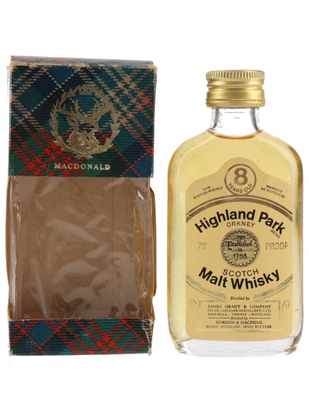 Highland Park 8 Year Old Bottled 1970s - Gordon & MacPhail 5cl / 40%