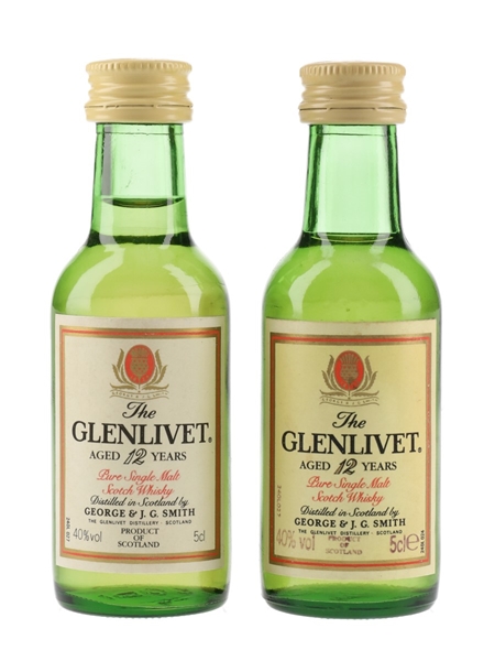 Glenlivet 12 Year Old Bottled 1980s 2 x 5cl / 40%