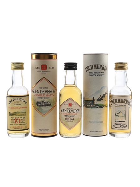 Glen Deveron 12, Dufftown 10 & Inchmurrin Bottled 1990s 3 x 5cl / 40%