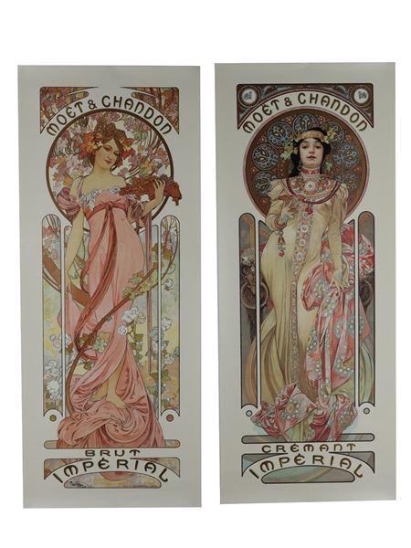 Moet & Chandon Brut & Cremant Imperial Posters Alphonse Mucha 65cm x 26cm