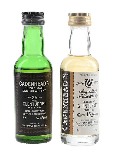 Glenturret 1965 25 Year Old & 15 Year Old Cadenhead's 5cl / 52.4%