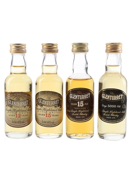 Glenturret 12 Year Old, 15 Year Old  & 5000 Day Old  4  x 5cl